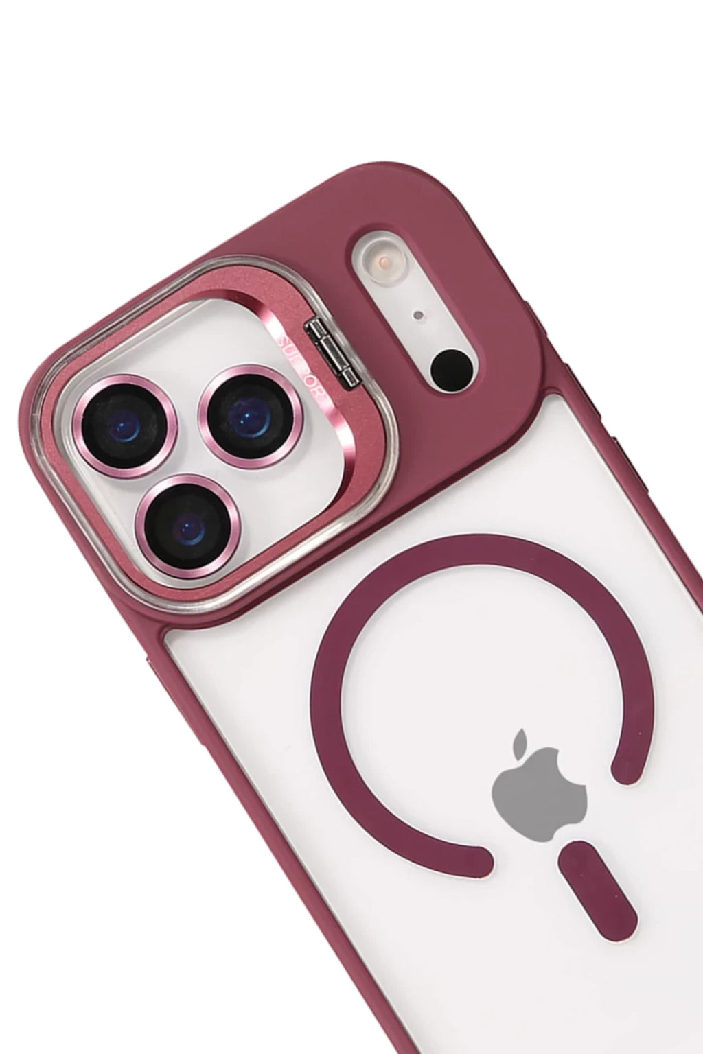 Joko Apple iPhone 17 Pro Max Uyumlu Remim Lensli Magsafe Standlı Kapak - Bordo
