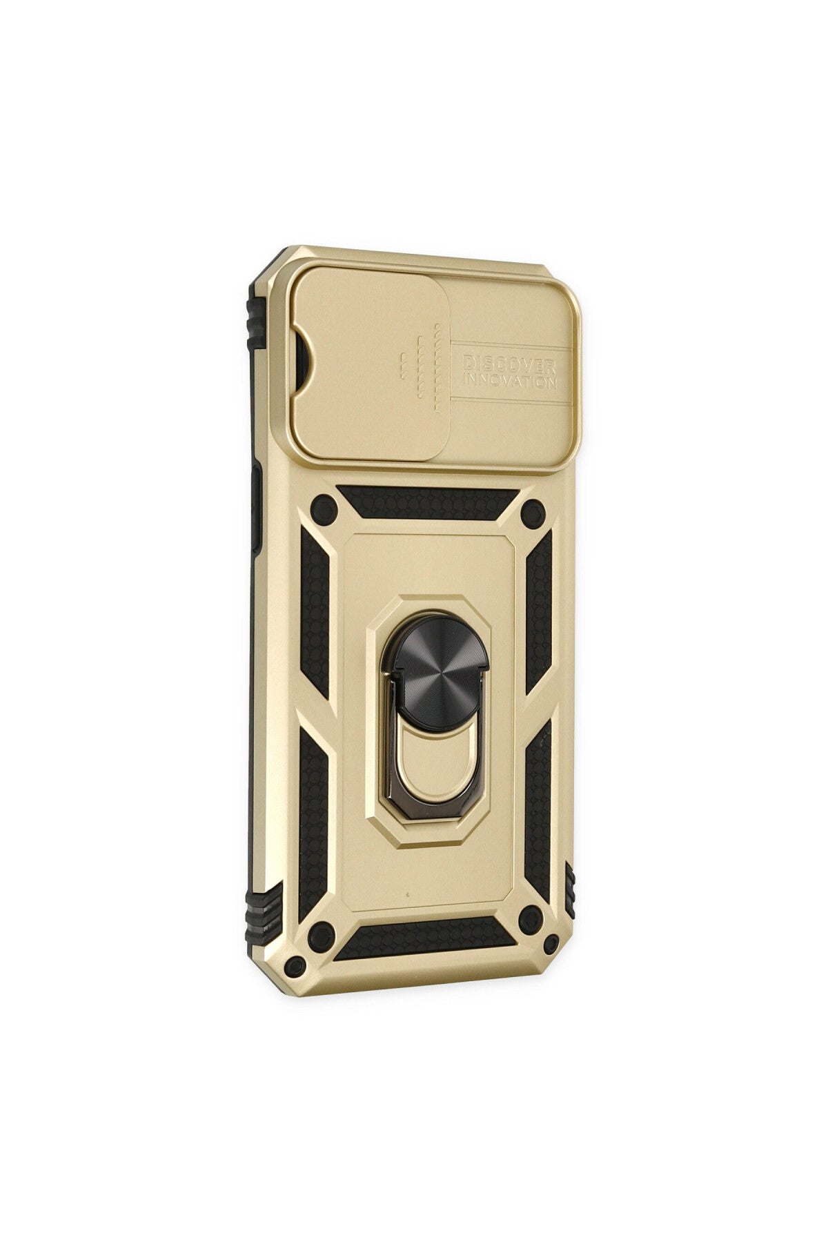 Apple iPhone 14 Pro Uyumlu Kılıf Pars Lens Yüzüklü Silikon - Gold