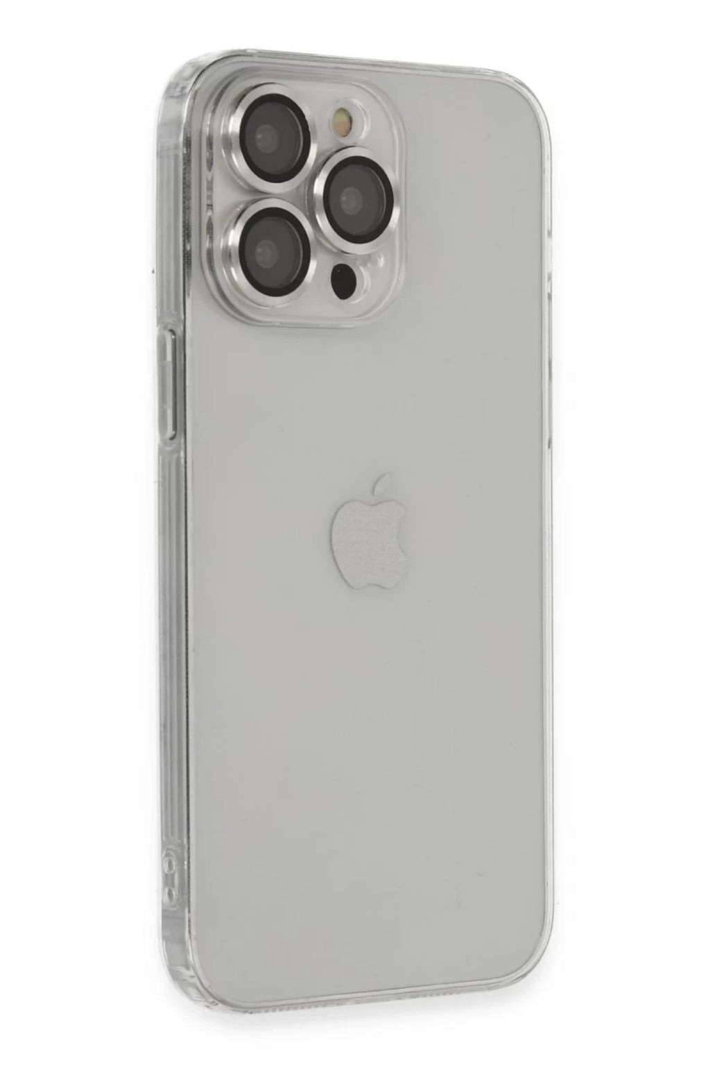 Apple iPhone 13 Pro Max Uyumlu Kılıf Luko Lens Silikon - Gümüş