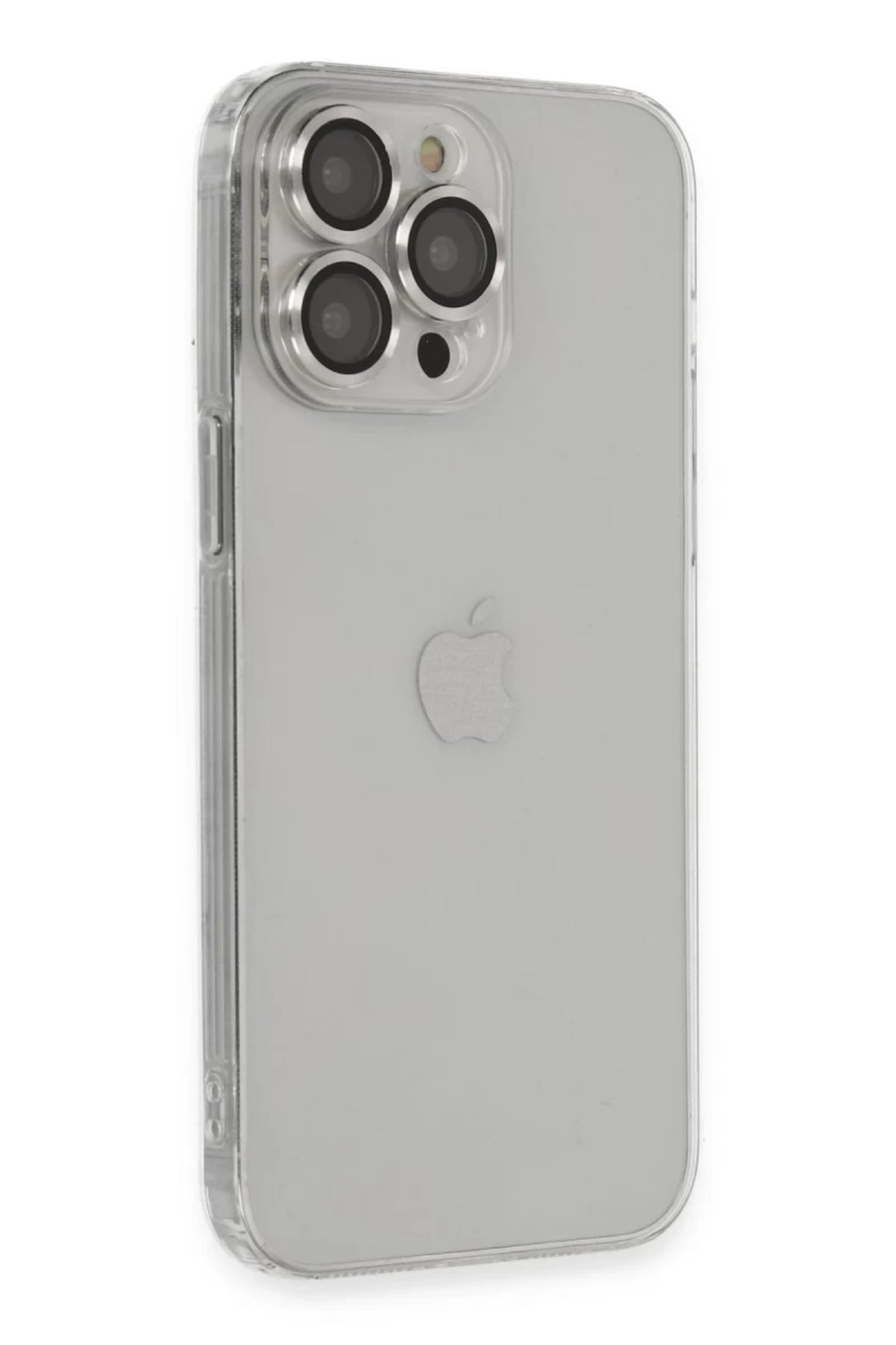 Apple iPhone 13 Pro Max Uyumlu Kılıf Luko Lens Silikon - Gümüş