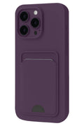 Apple iPhone 16 Pro Uyumlu Kılıf Kelvin Kartvizitli Silikon - Derin Mor