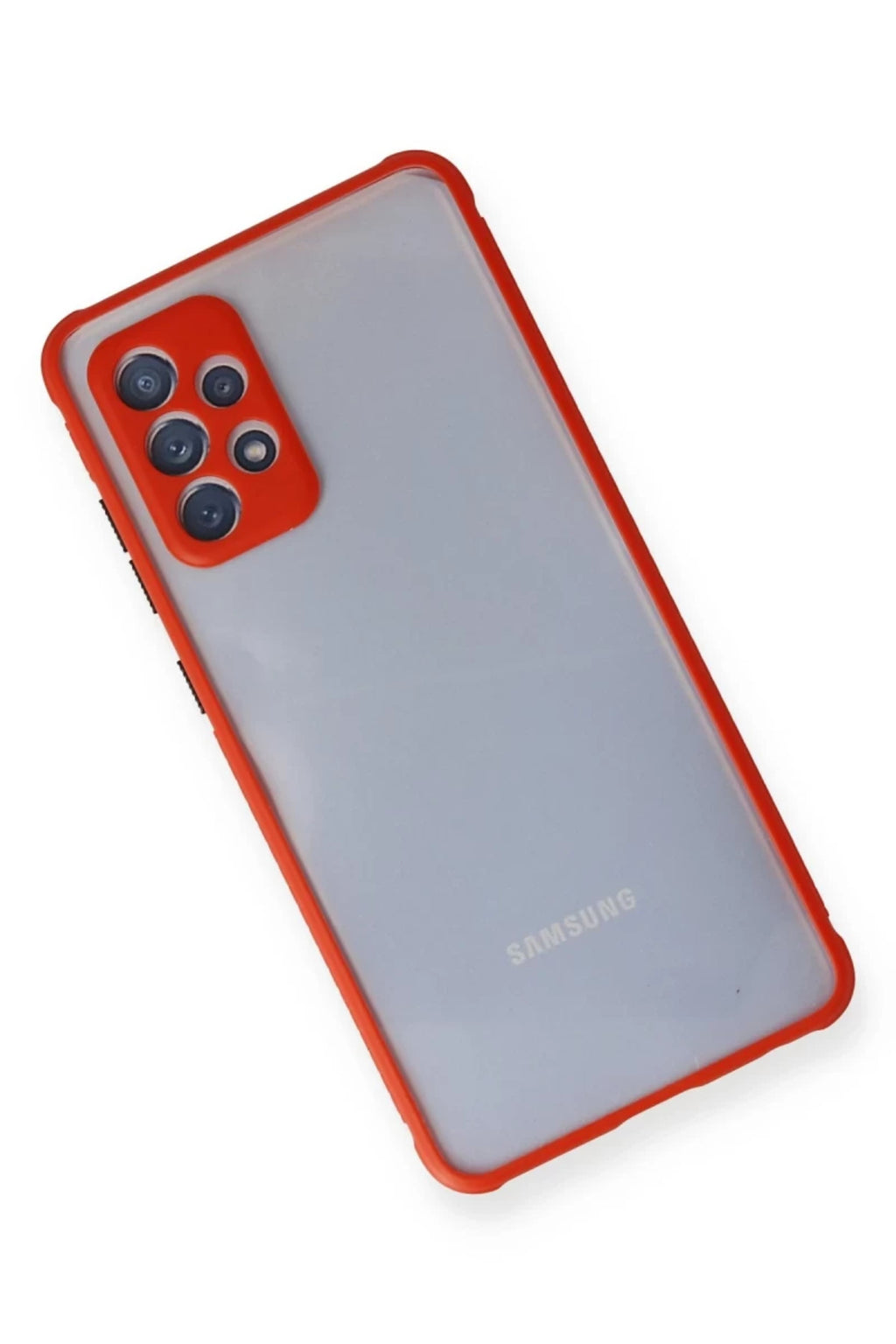 Samsung Galaxy A72 Uyumlu Kılıf Miami Şeffaf Silikon - Kırmızı