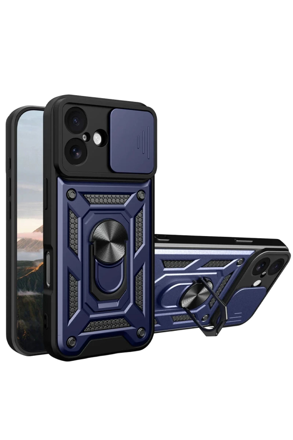 Apple iPhone 17 Uyumlu Pars Lens Yüzüklü Silikon - Lacivert