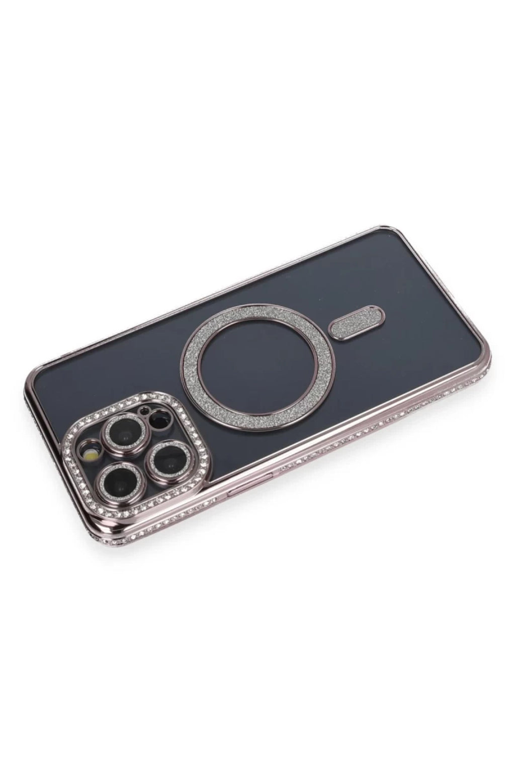 Apple iPhone 14 Pro Uyumlu Kılıf Joke Simli Magneticsafe Kılıf - Gri