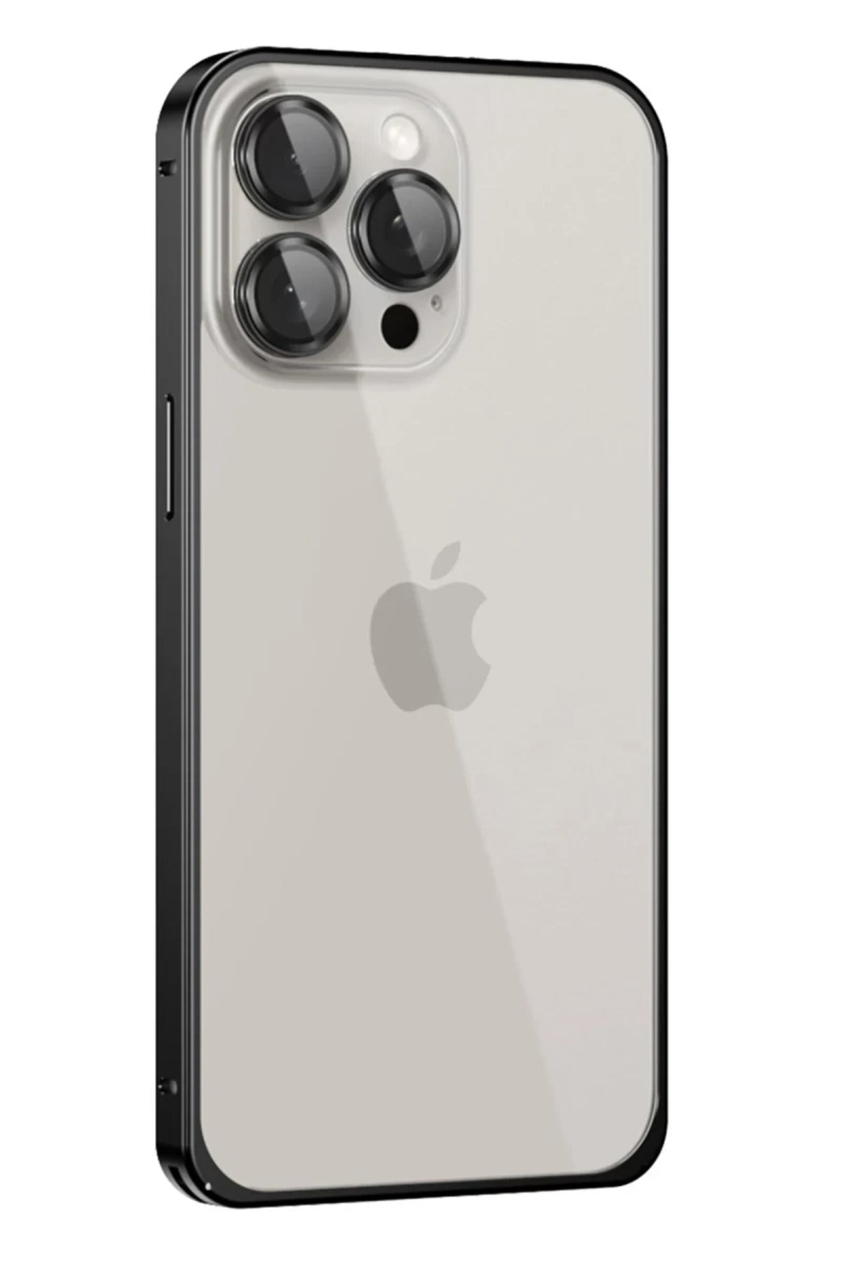 Joko Apple iPhone 15 Pro Max Uyumlu Metal Bumper Mat Kapak - Siyah