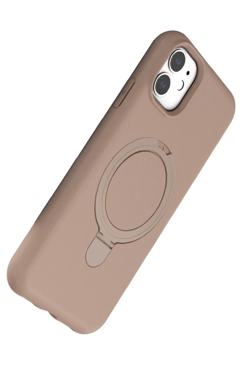 Apple iPhone 11 Uyumlu Regal Magsafe Standlı Kapak - Çöl Titanyum