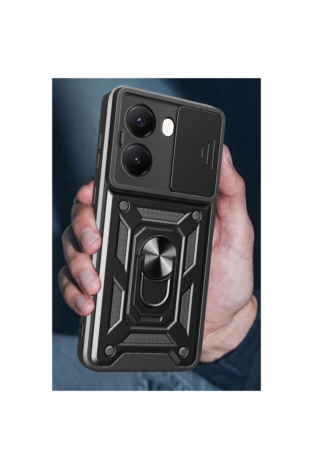 Xiaomi Poco X7 Pro Uyumlu Kılıf Pars Lens Yüzüklü Silikon - Siyah