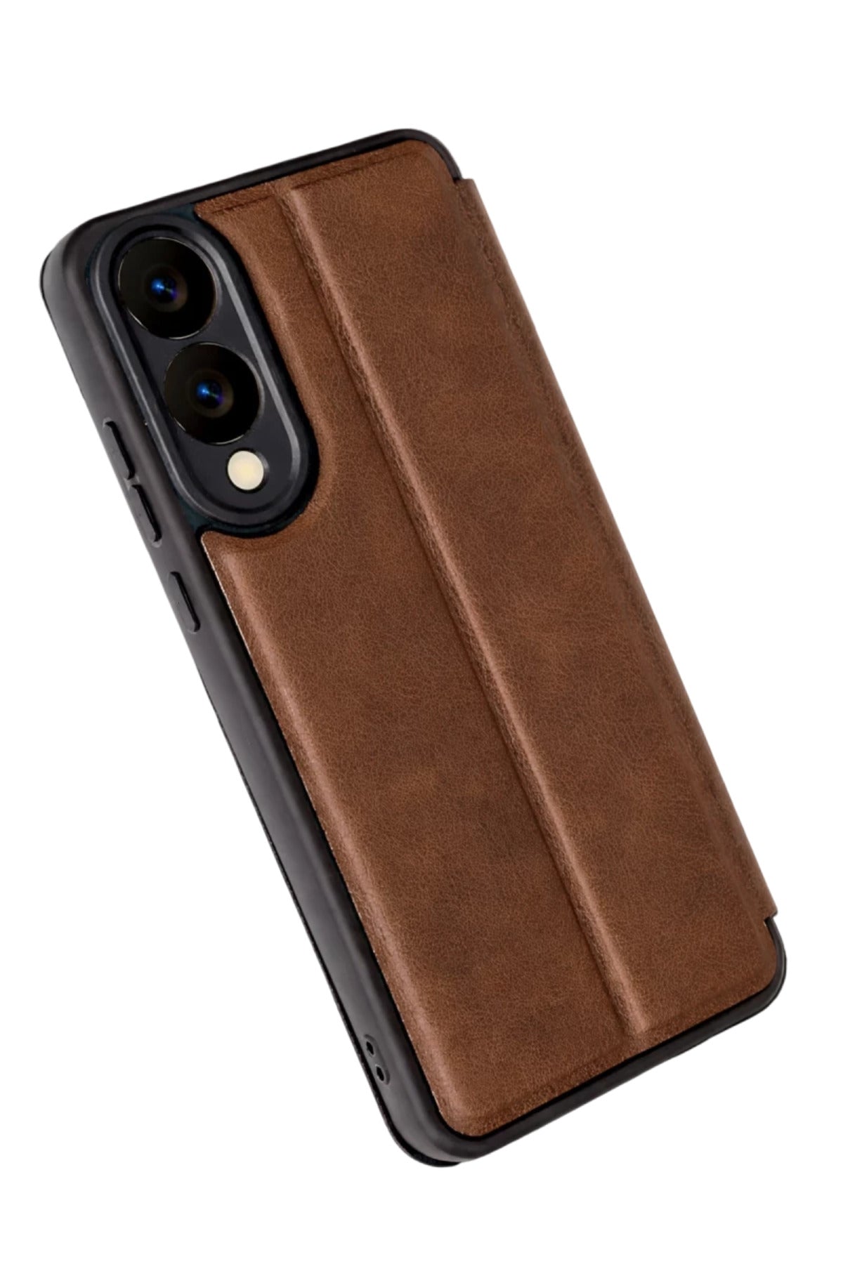 Samsung Galaxy S25 Uyumlu Edge Flip Cover - Taba