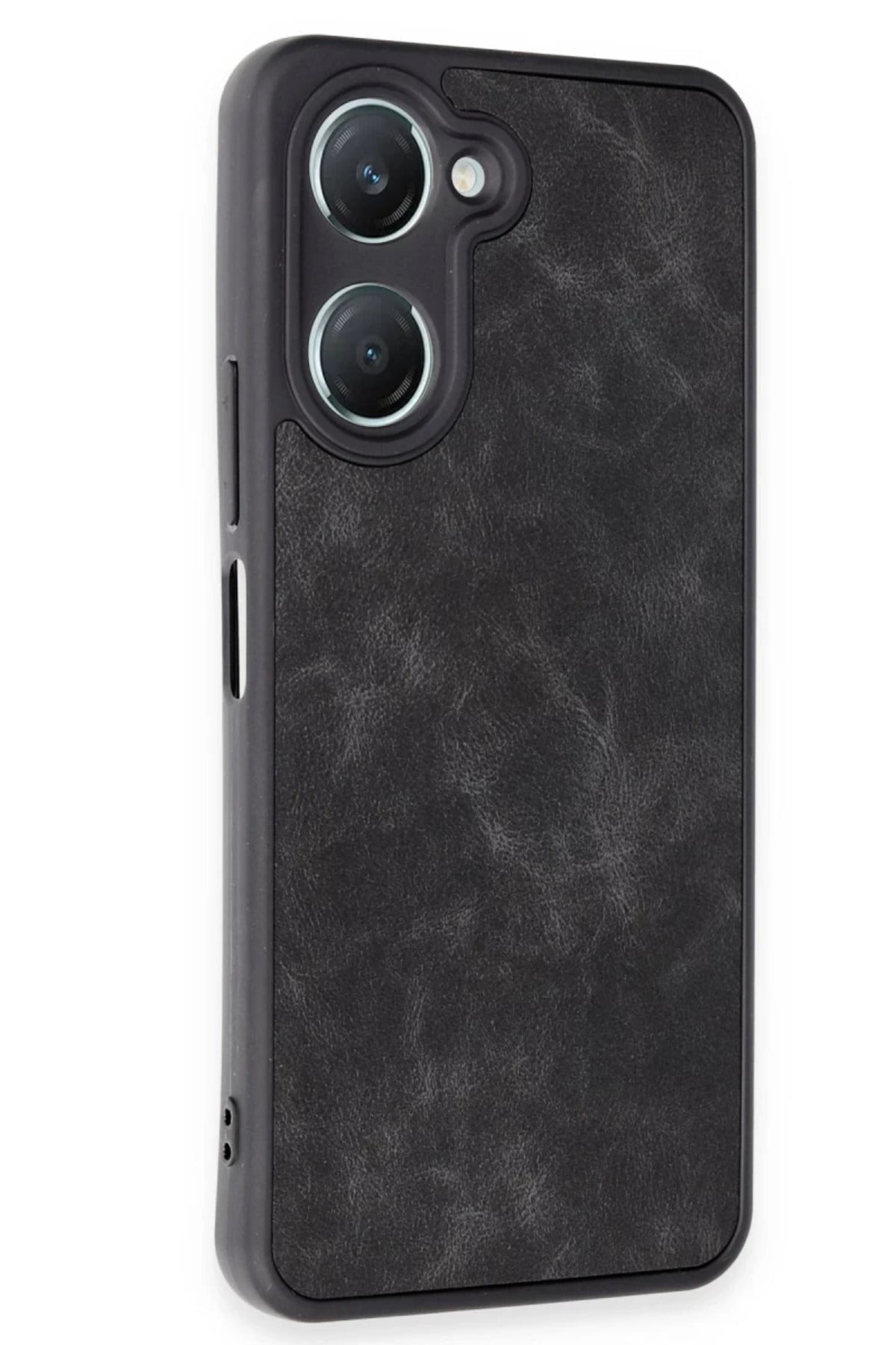 Vivo Y18 Uyumlu Kılıf Aras Deri Kapak - Siyah