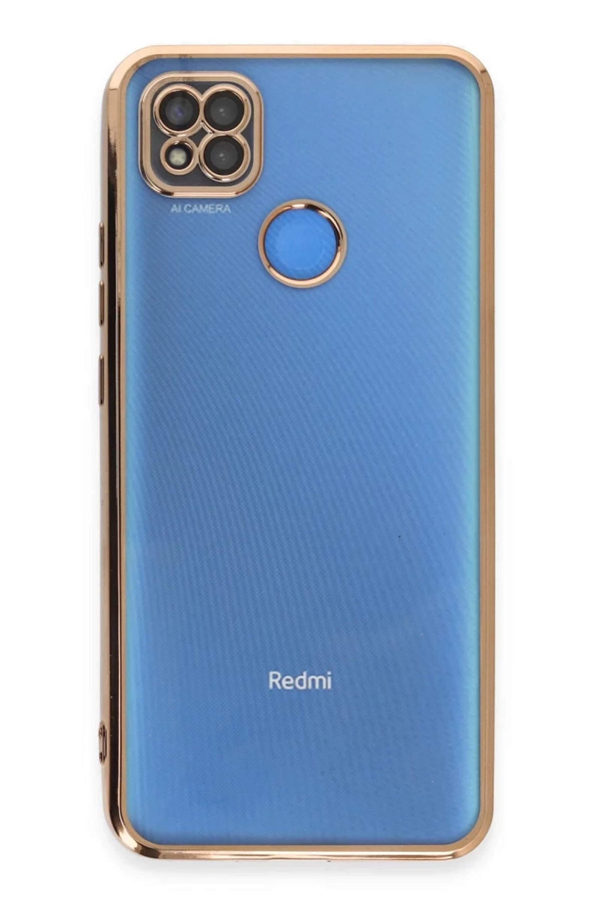 Xiaomi Redmi 9C Uyumlu Kılıf Lensli Silikon - Gold