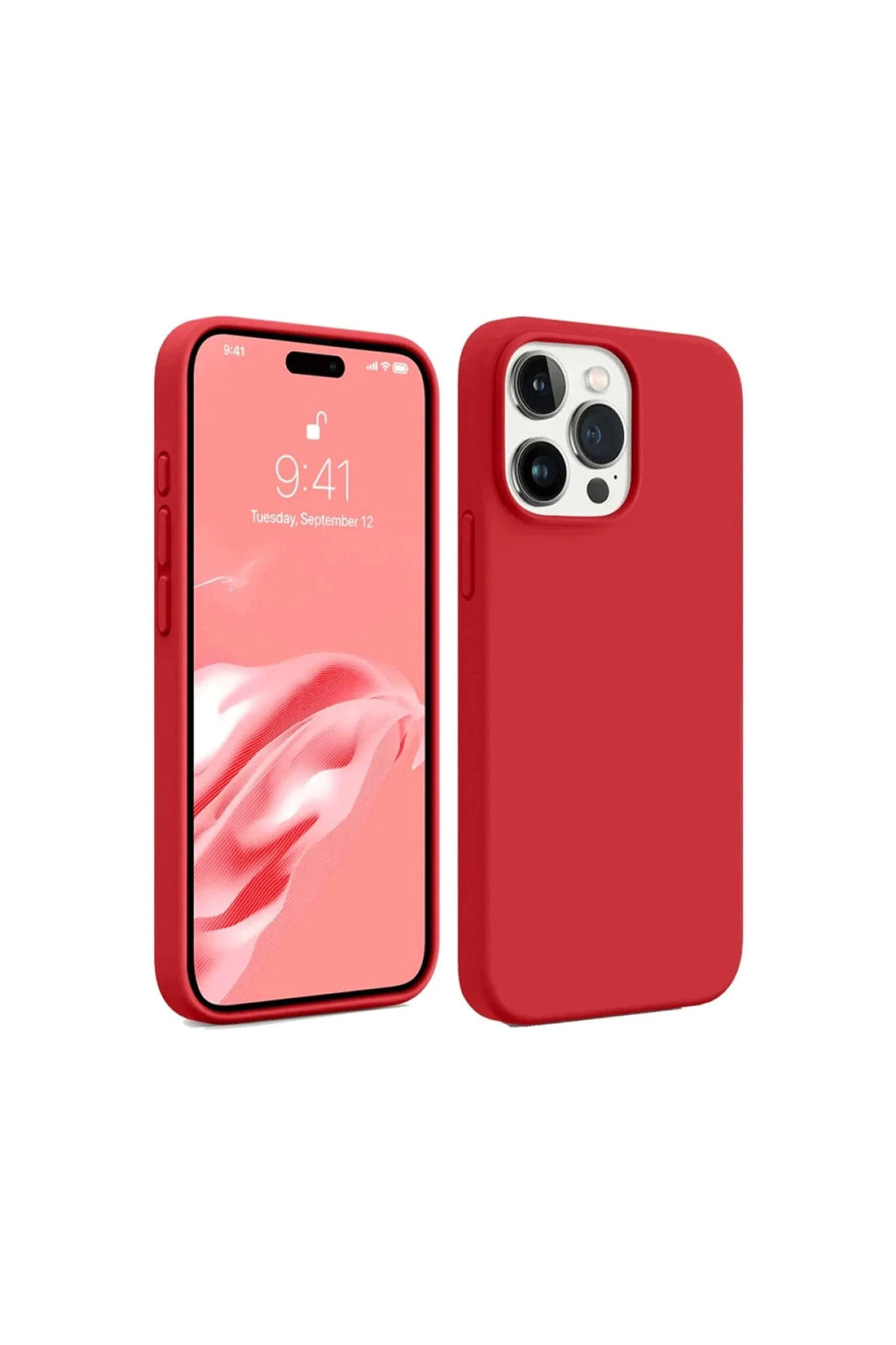 Apple iPhone 15 Pro Uyumlu Kılıf First Silikon - Kırmızı