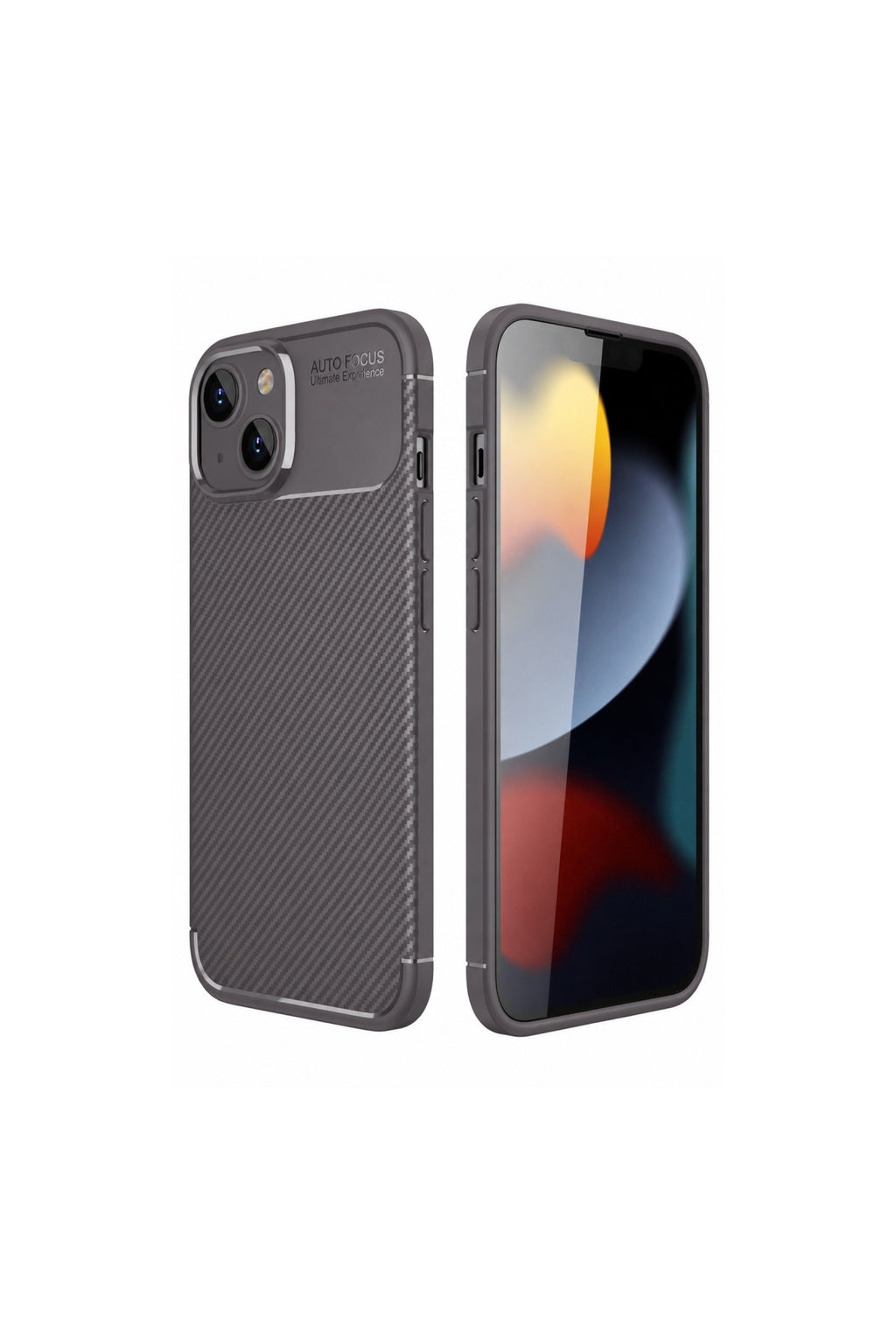 Apple iPhone 14 Uyumlu Kılıf Auto Focus Karbon Kapak - Gri