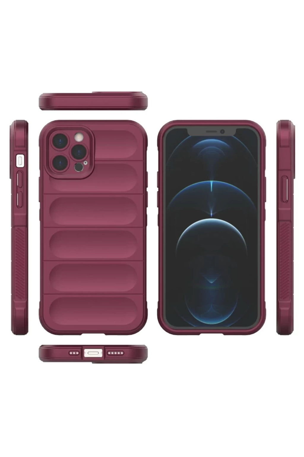 Apple iPhone 12 Pro Uyumlu Kılıf Optimum Silikon - Bordo