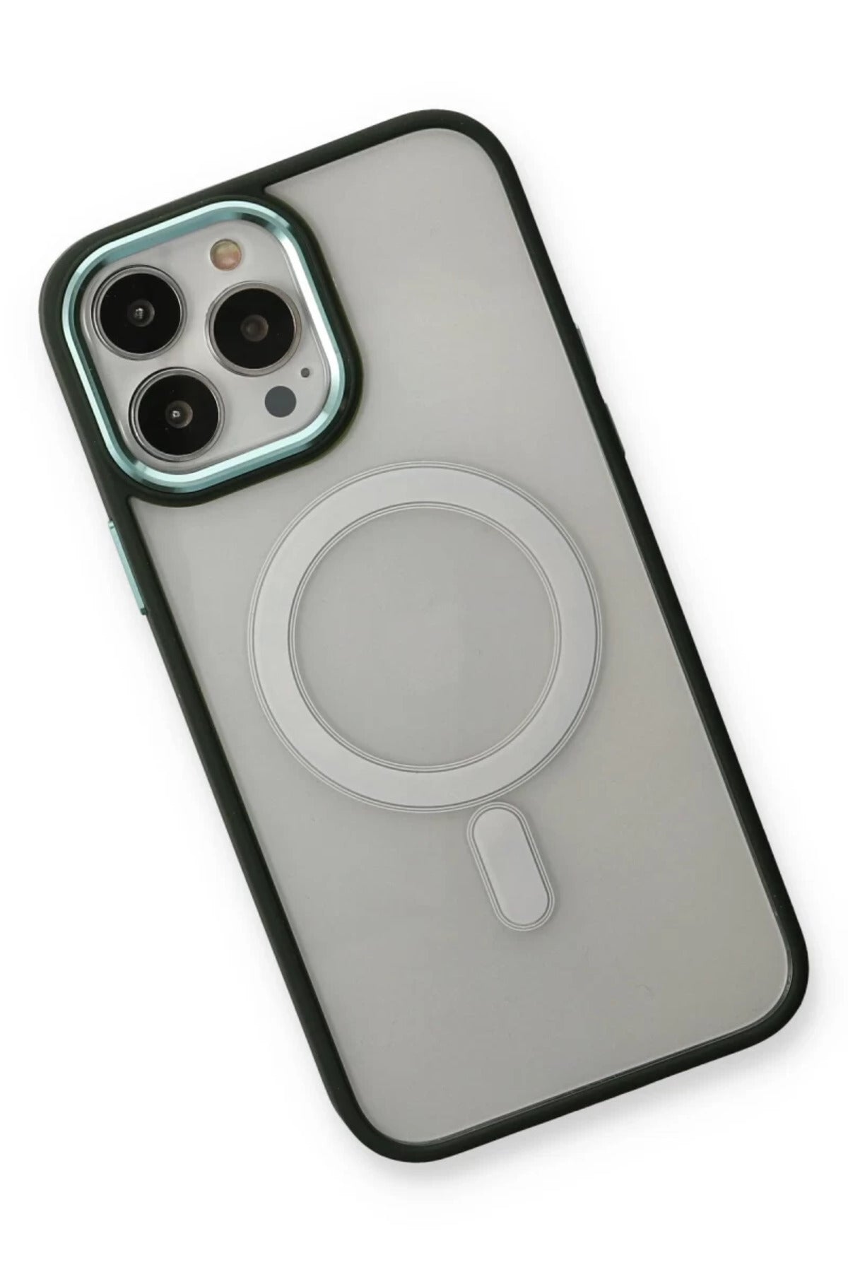 Apple iPhone 14 Pro Max Uyumlu Kılıf Room Magneticsafe Silikon - Köknar Yeşili