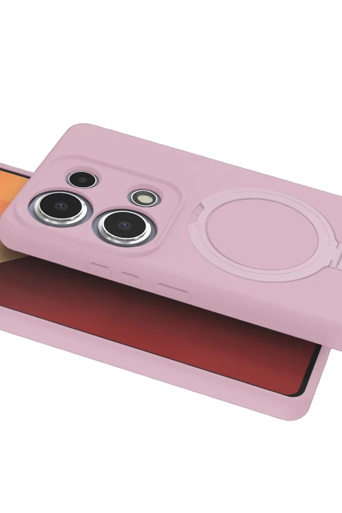Xiaomi Redmi Note 13 Pro 4G Uyumlu Regal Magsafe Standlı Kapak - Açık Pembe