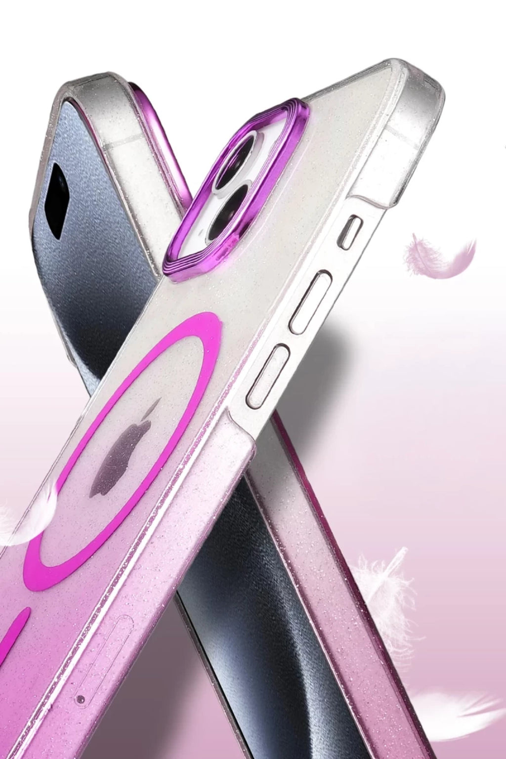 Apple iPhone 14 Uyumlu Glossy Magsafe Kapak - Pembe