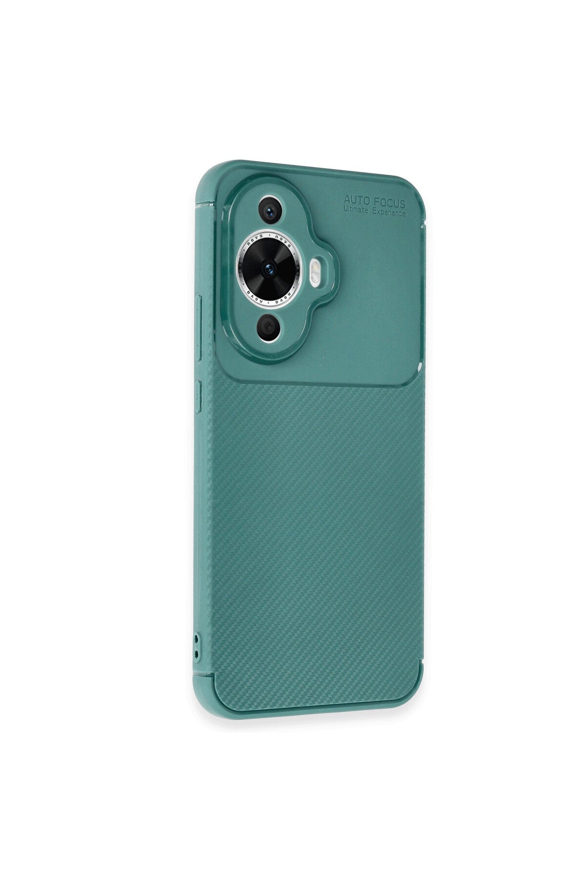 Huawei Nova 12S Uyumlu Kılıf Auto Focus Karbon Kapak - Koyu Yeşil