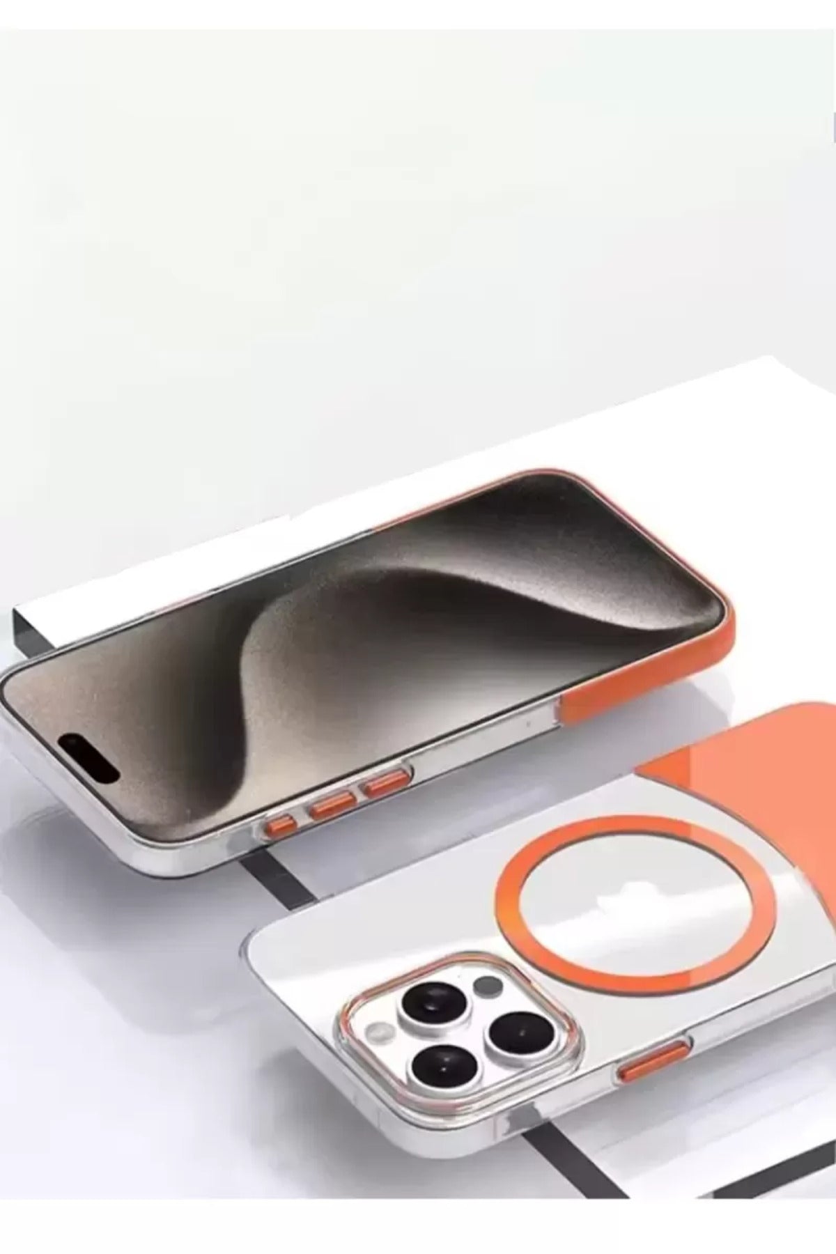 Joko Apple iPhone 15 Pro Uyumlu PC Suit Magsafe Kapak - Turuncu