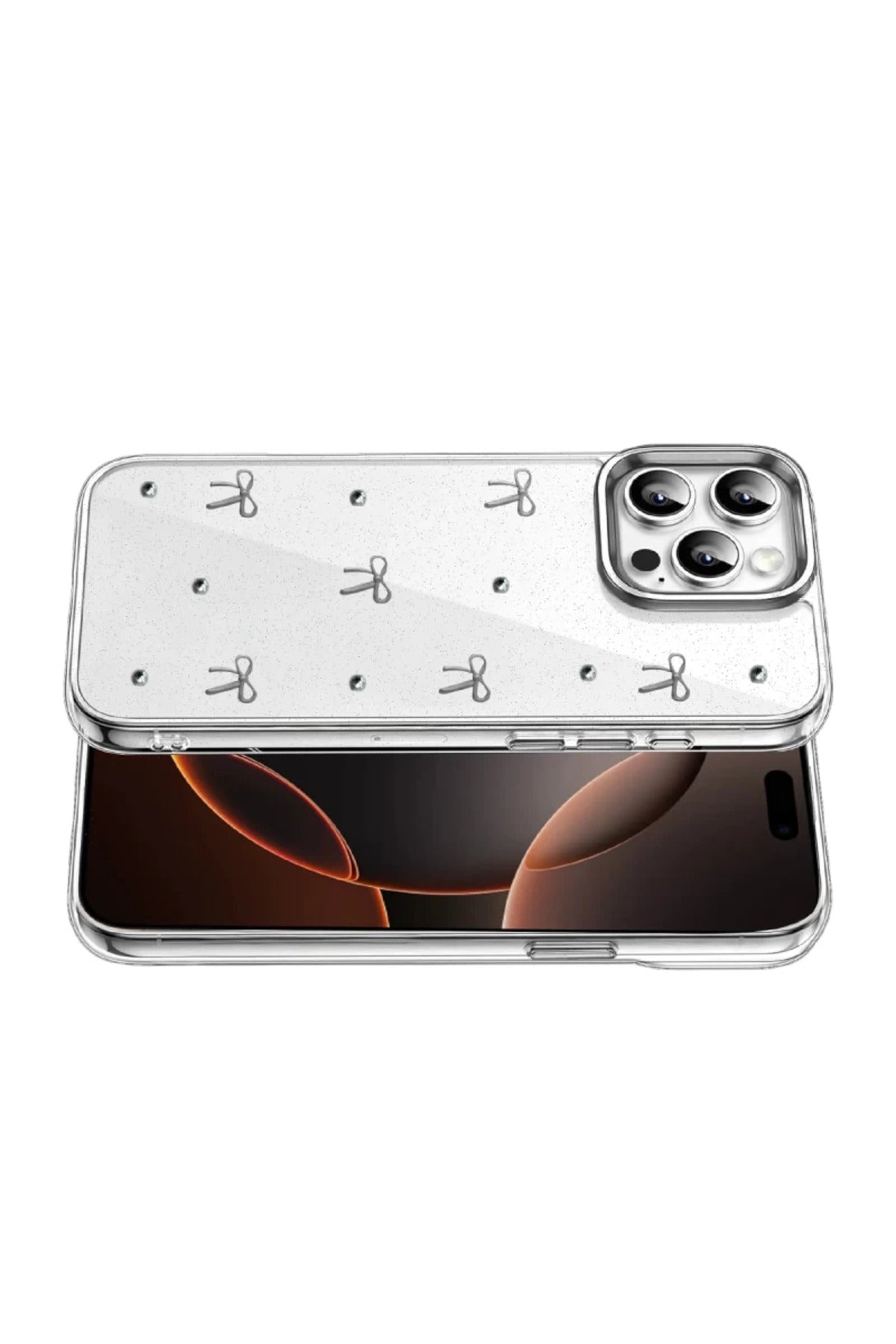 Apple iPhone 14 Pro Max Uyumlu Fiyonk Desenli Kapak - Desen 5