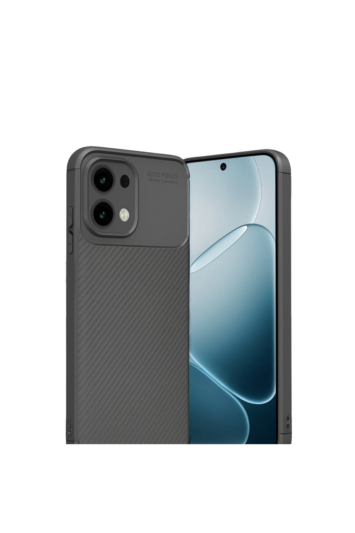 Oppo A6 Pro 4G Uyumlu Auto Focus Karbon Kapak - Gri