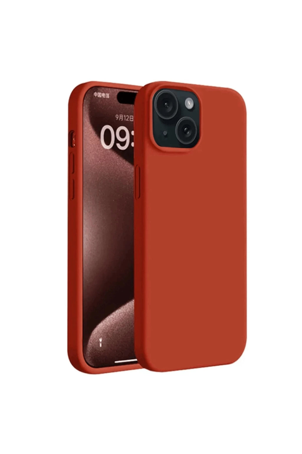 Apple iPhone 15 Plus Uyumlu Kılıf First Silikon - Kırmızı