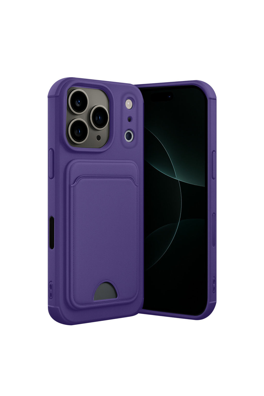 Apple iPhone 17 Pro Uyumlu Kelvin Kartvizitli Silikon - Derin Mor