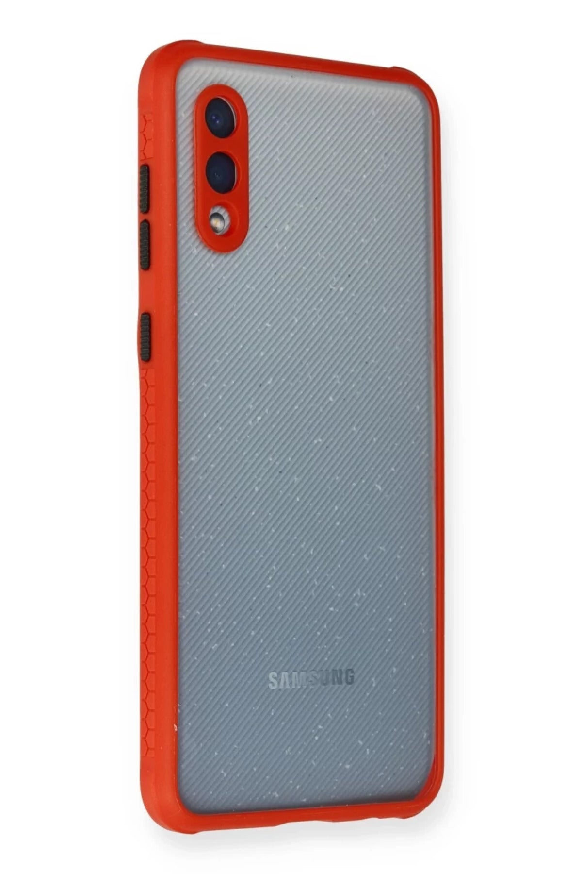 Samsung Galaxy A02 Uyumlu Kılıf Miami Şeffaf Silikon - Kırmızı