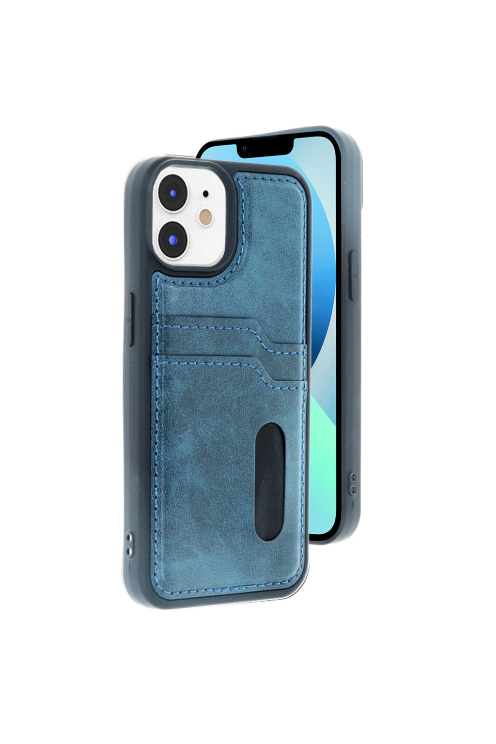 Apple iPhone 11 Uyumlu Kılıf Sara Kartvizitli Deri Kılıf - Lacivert