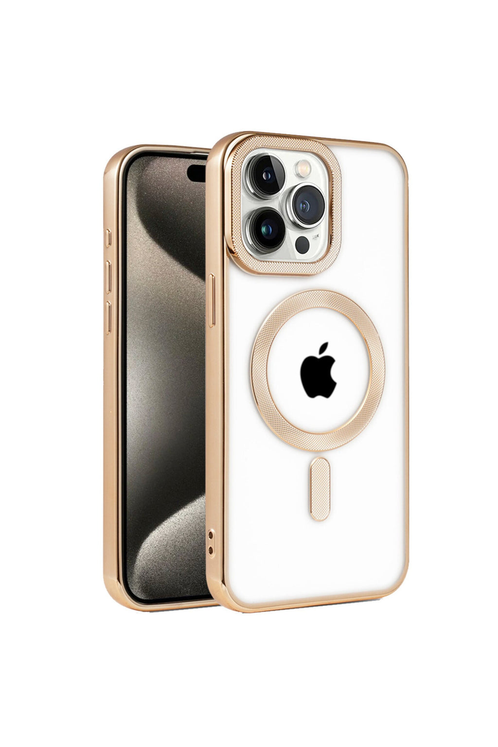 Apple iPhone 14 Pro Uyumlu Kılıf Kronos Magsafe Kapak - Gold