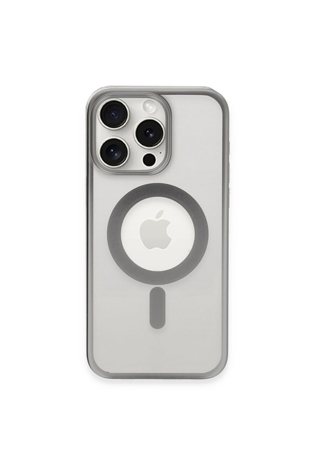 Apple iPhone 15 Pro Max Uyumlu Kılıf Erozi Magsafe Kapak - Gümüş