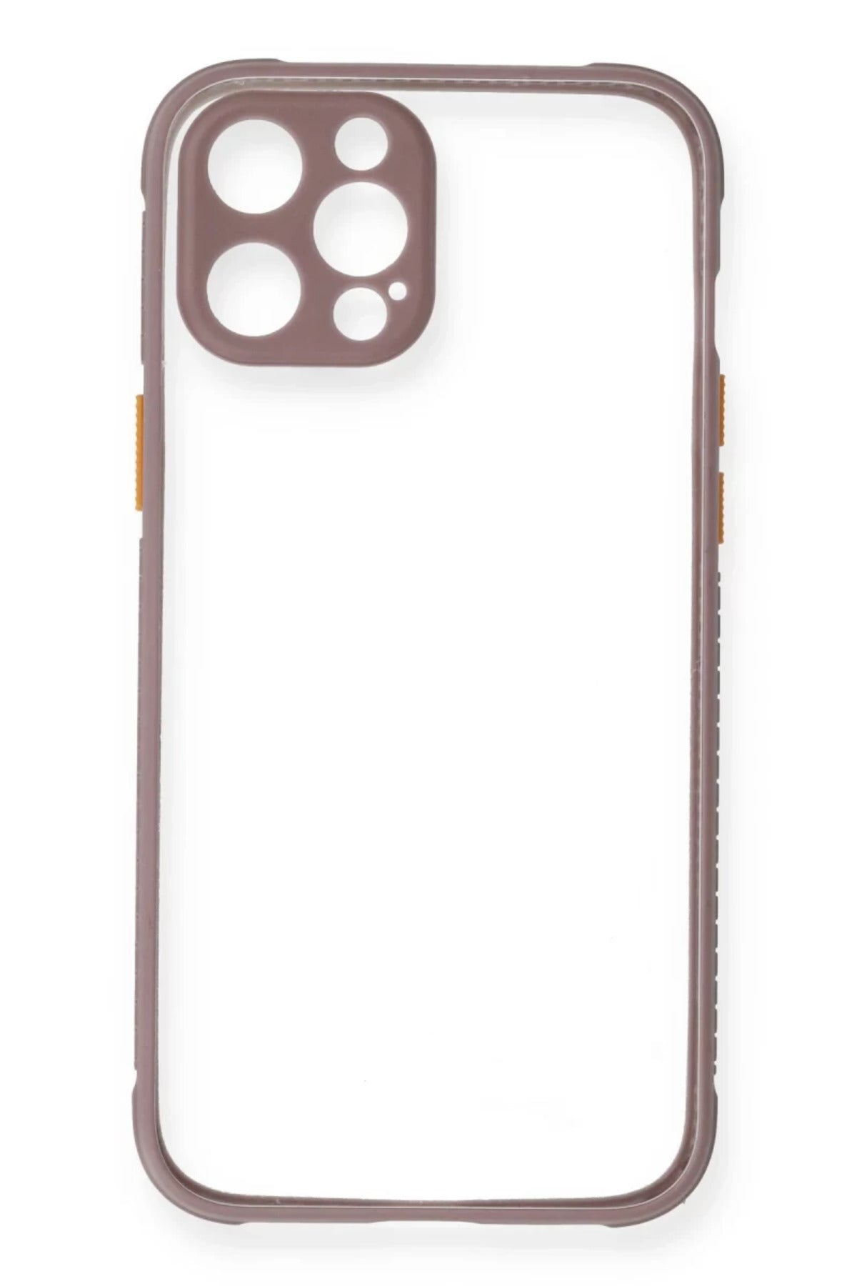 Apple iPhone 12 Uyumlu Kılıf Miami Şeffaf Silikon - Açık Mor