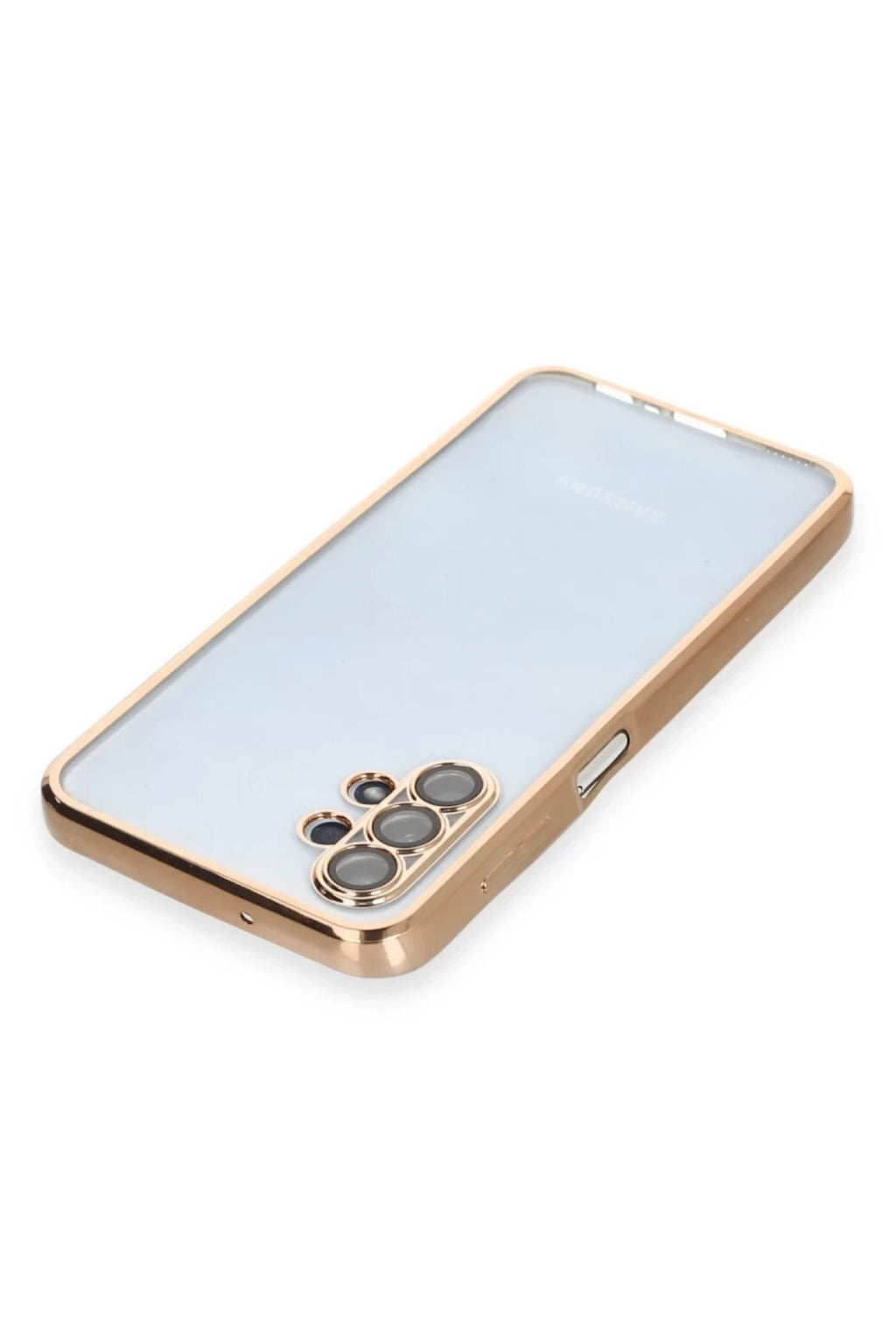 Samsung Galaxy A13 4G Uyumlu Kılıf Lensli Silikon - Gold