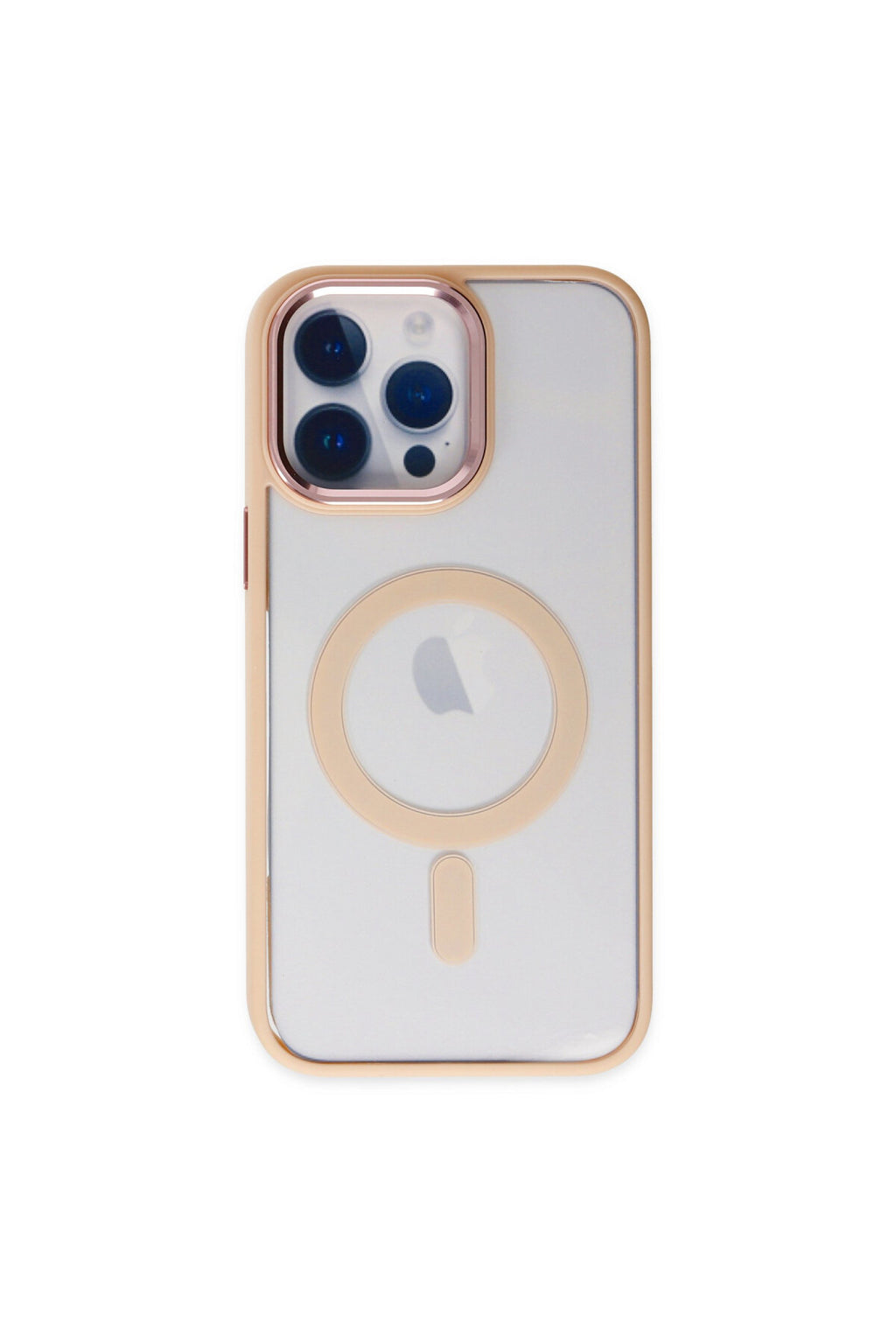 Apple iPhone 14 Pro Uyumlu Kılıf Room Magneticsafe Silikon - Pudra