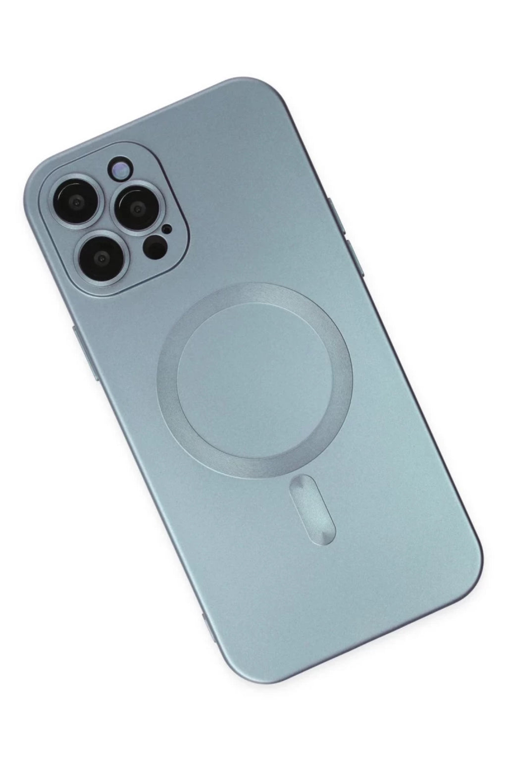 Apple iPhone 12 Pro Max Uyumlu Kılıf Moshi Lens Magneticsafe Silikon - Sierra Blue