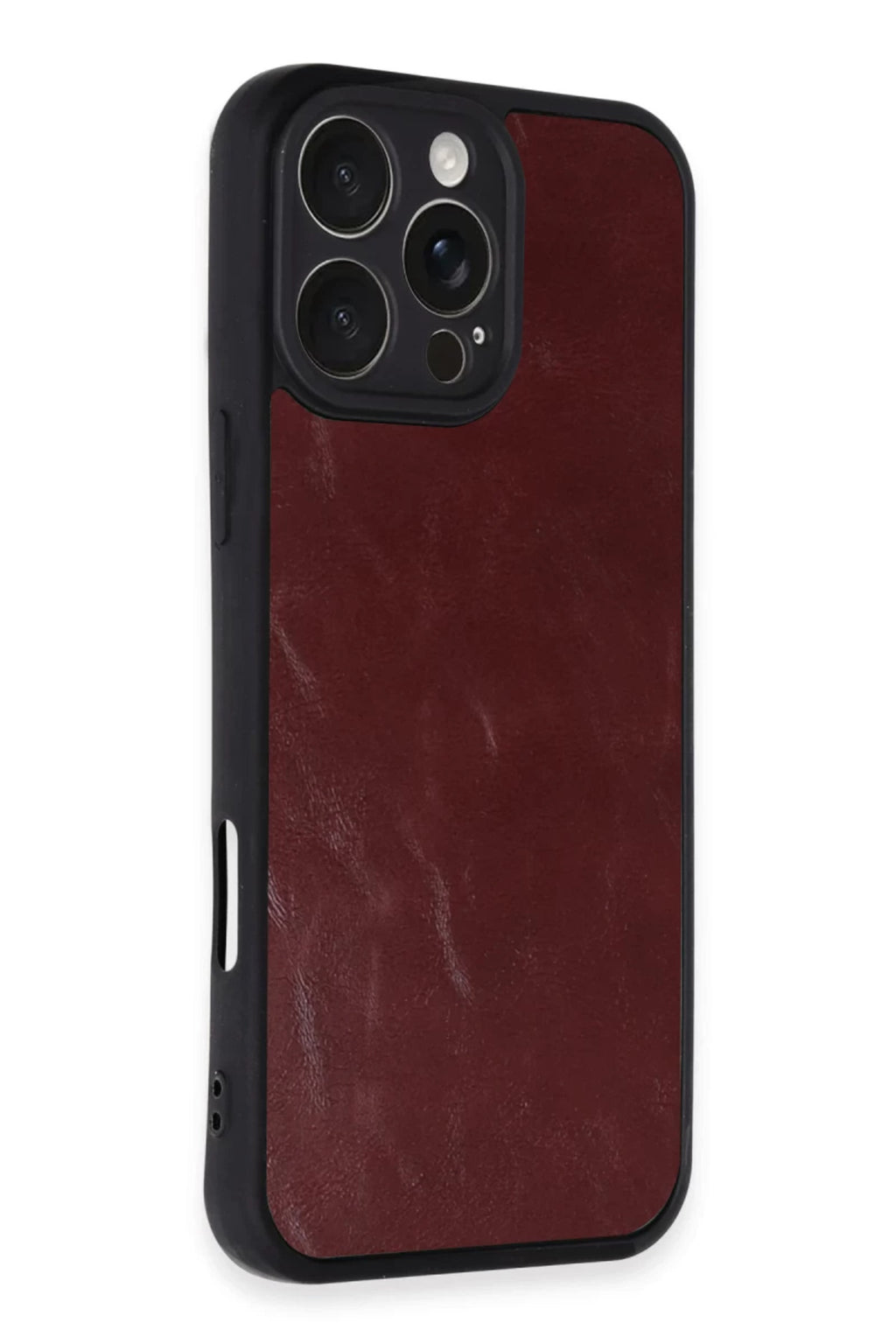Apple iPhone 16 Pro Max Uyumlu Kılıf Aras Deri Kapak - Bordo