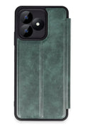 Realme Note 50 4G Uyumlu Kılıf Flip Cover - Koyu Yeşil