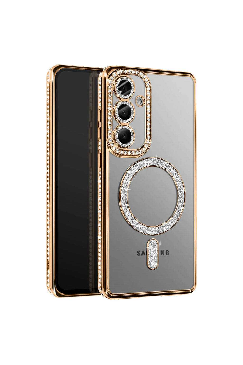 Samsung Galaxy S26 Plus Uyumlu Joke Simli Magneticsafe Kılıf - Gold