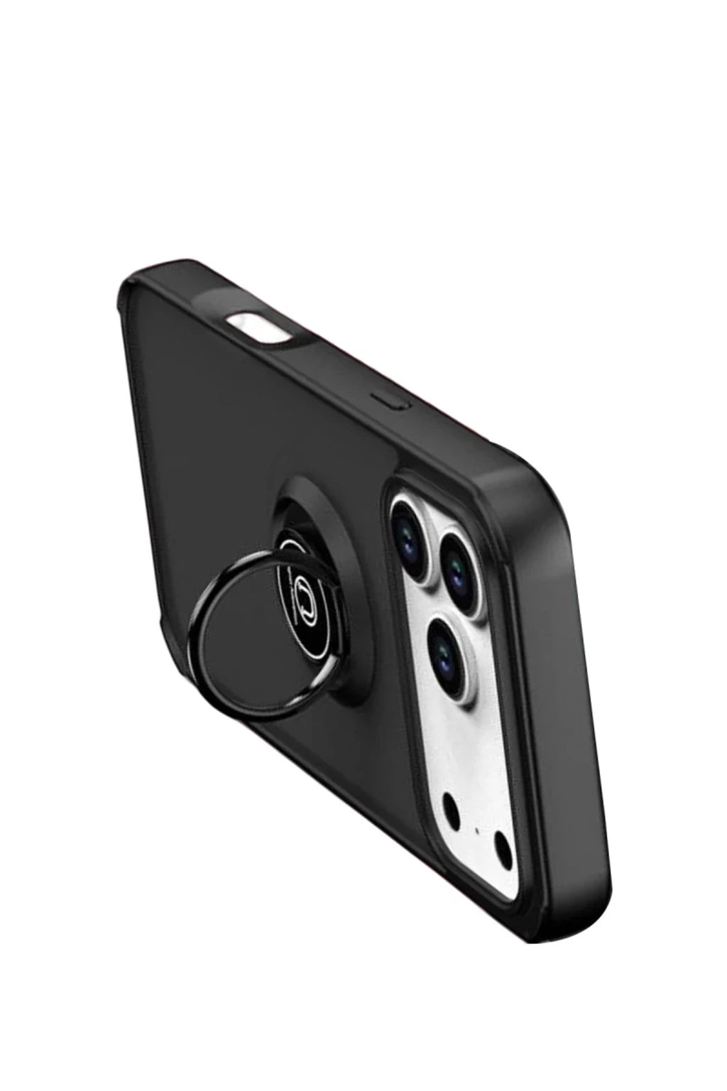 Apple iPhone 17 Pro Max Uyumlu Montreal Yüzüklü Silikon Kapak - Siyah