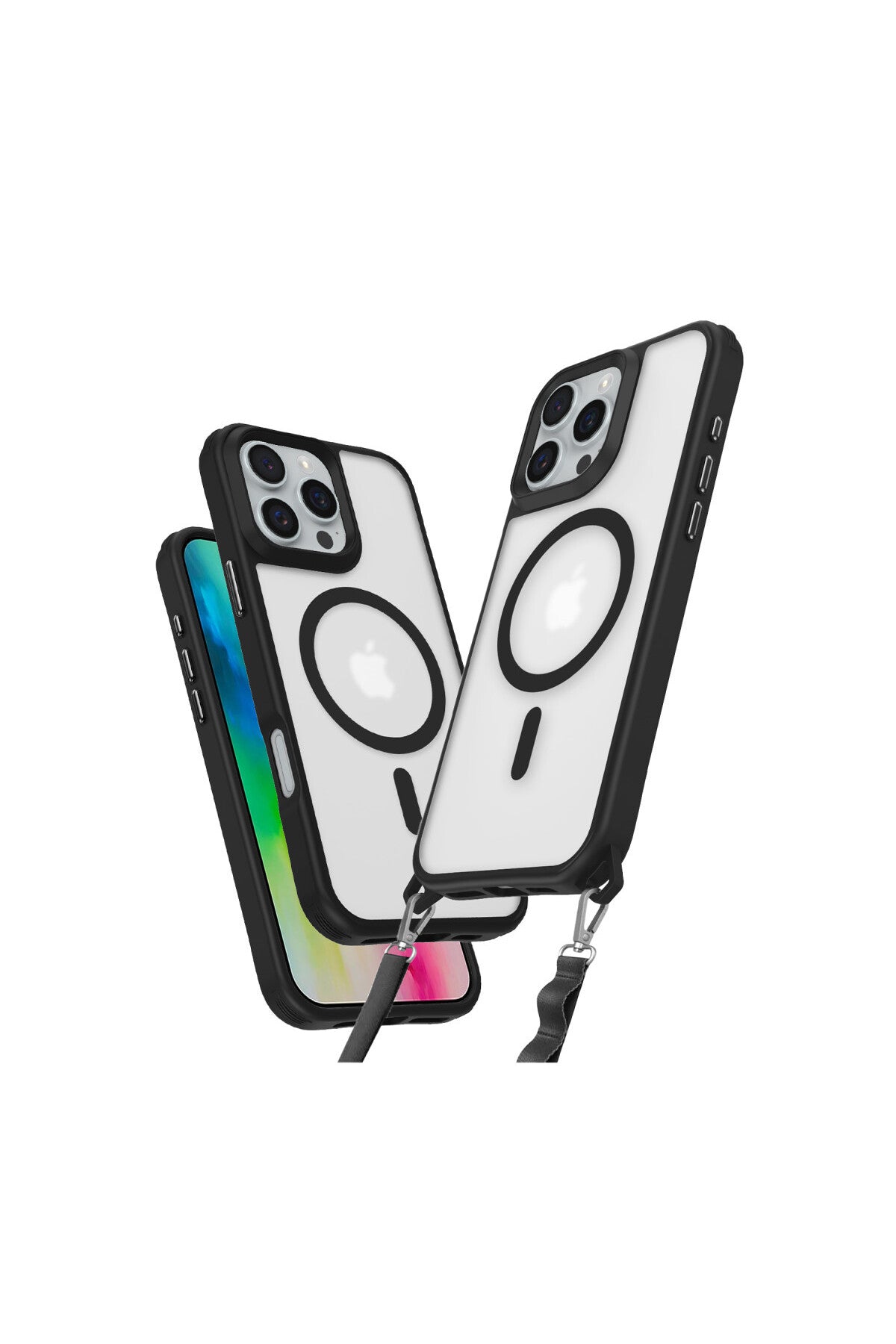 Apple iPhone 16 Pro Max Uyumlu Kılıf Enka Magsafe Silikon Kılıf - Siyah