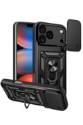 Apple iPhone 17 Pro Max Uyumlu Pars Lens Yüzüklü Silikon - Siyah