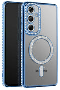 Samsung Galaxy A37 5G Uyumlu Joke Simli Magneticsafe Kılıf - Mavi