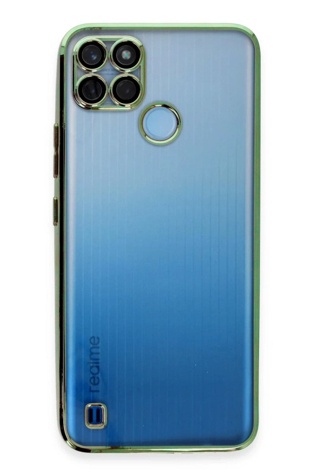 Realme C25Y Uyumlu Kılıf Lensli Silikon - Yeşil