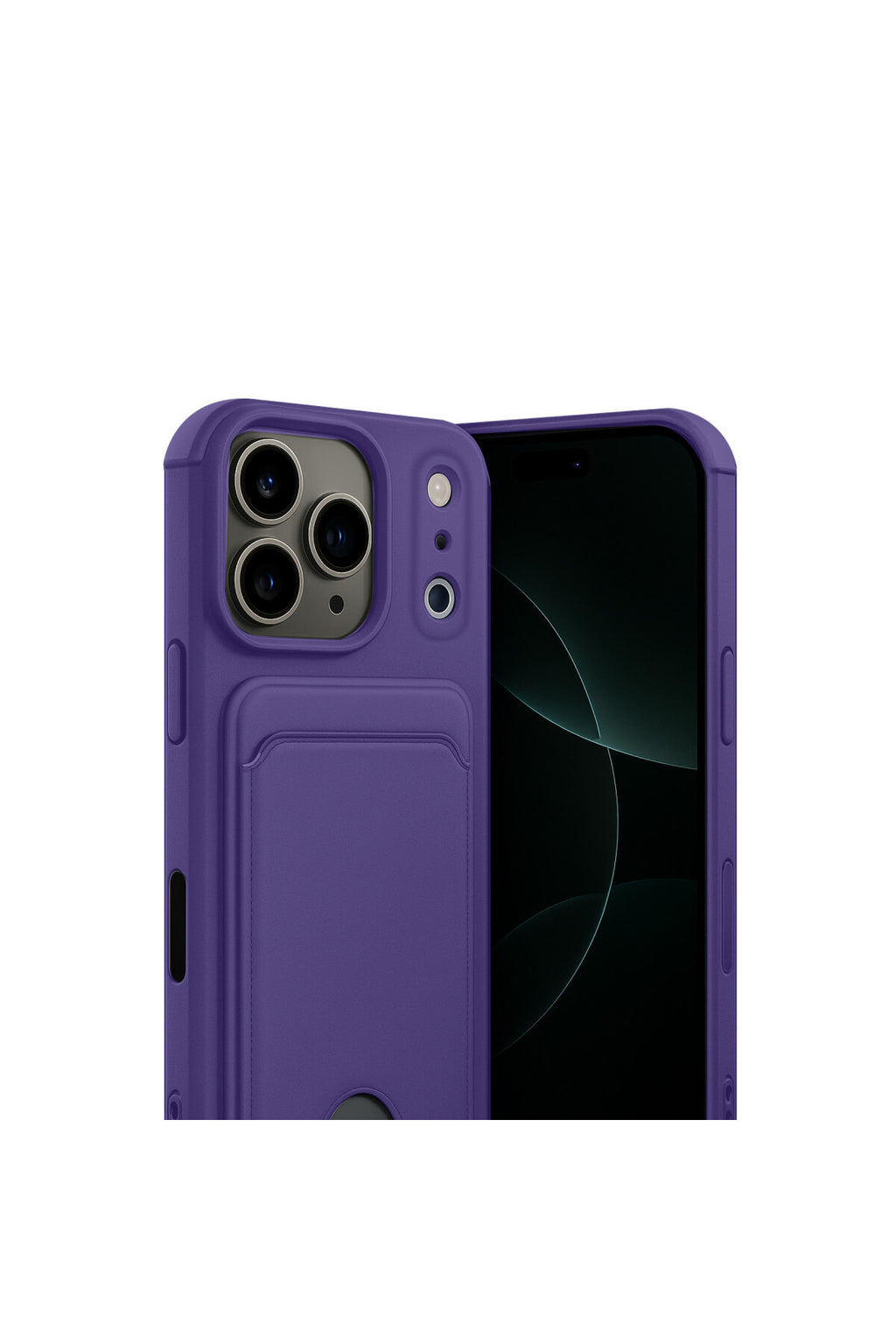 Apple iPhone 17 Pro Uyumlu Kelvin Kartvizitli Silikon - Derin Mor