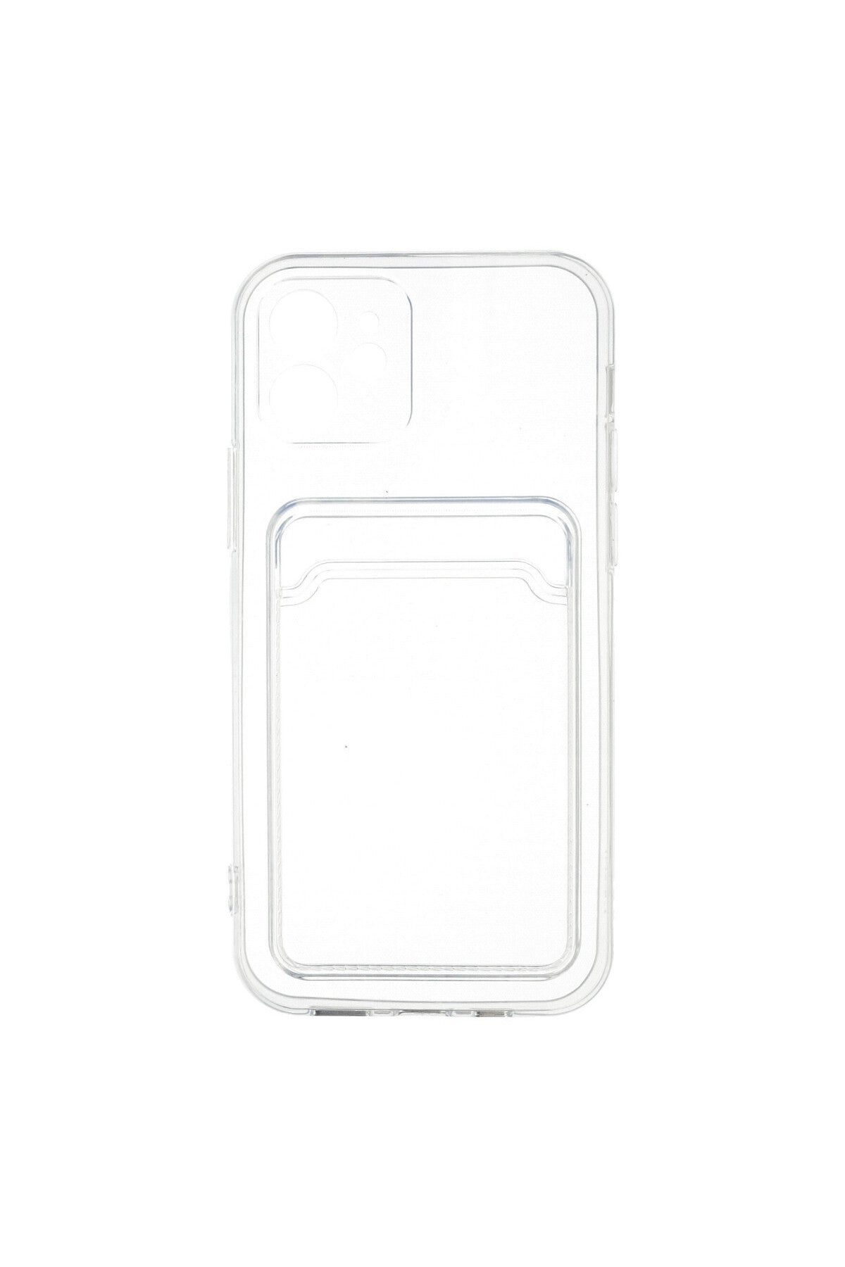 Apple iPhone 12 Uyumlu Kılıf Kart Şeffaf Silikon - Şeffaf