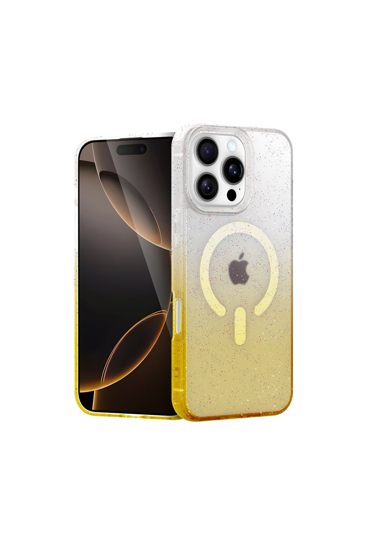 Apple iPhone 16 Pro Max Uyumlu Pummel Shiny Magsafe Kapak - Gold