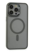 Apple iPhone 15 Pro Max Uyumlu Kılıf Room Magneticsafe Silikon - Gri