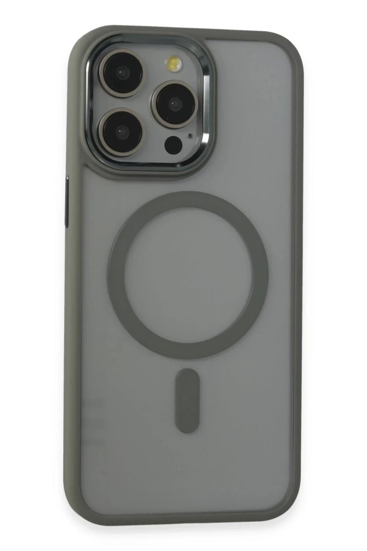Apple iPhone 15 Pro Max Uyumlu Kılıf Room Magneticsafe Silikon - Gri