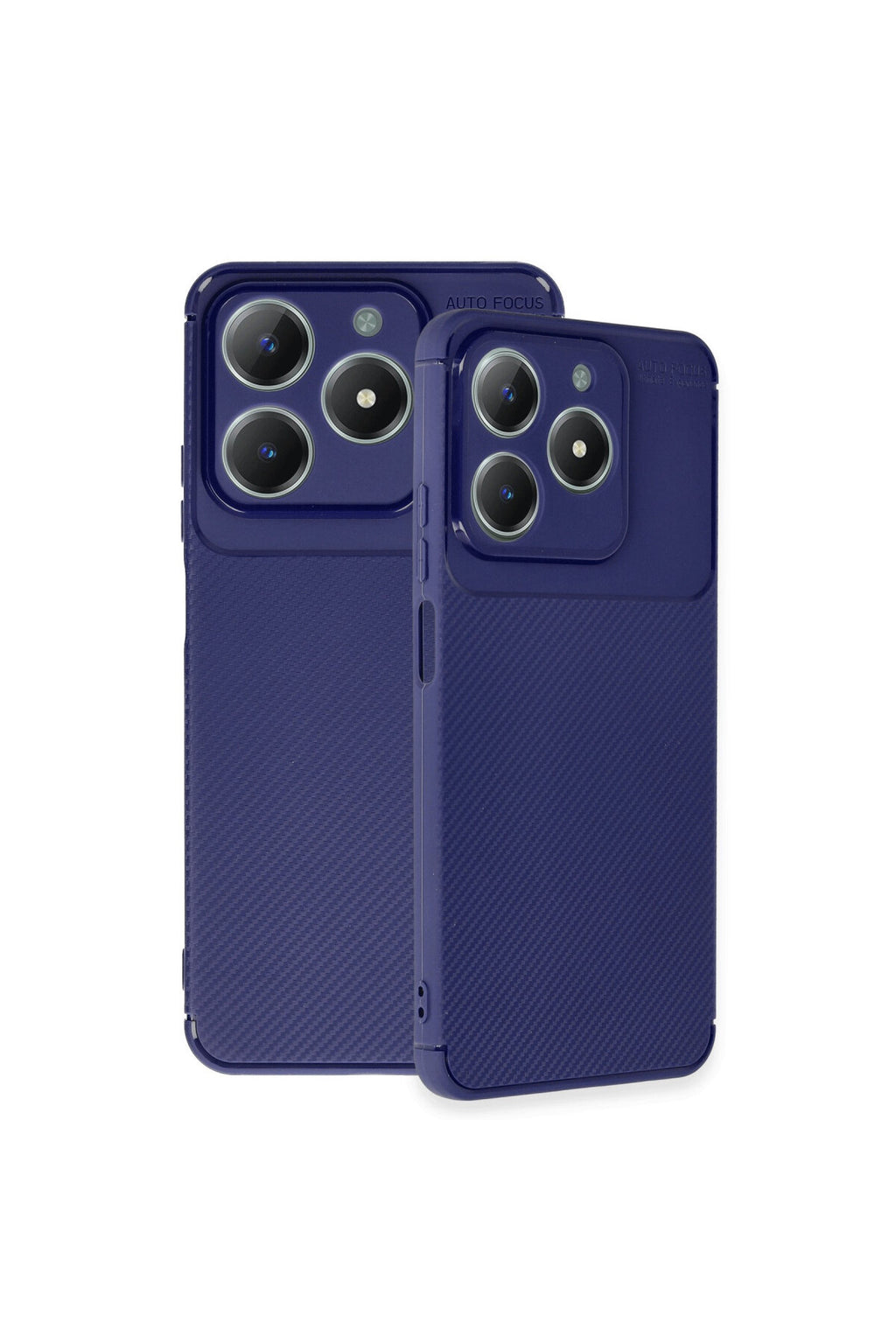 Realme C61 Uyumlu Kılıf Auto Focus Karbon Kapak - Lacivert