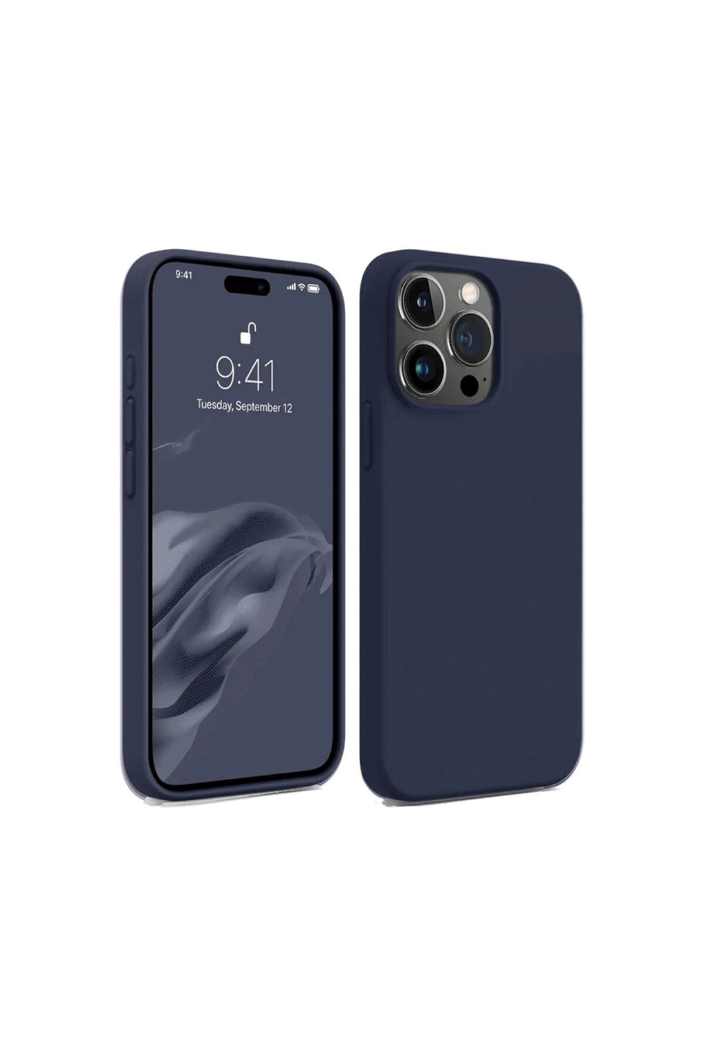 Apple iPhone 15 Pro Max Uyumlu Kılıf First Silikon - Lacivert