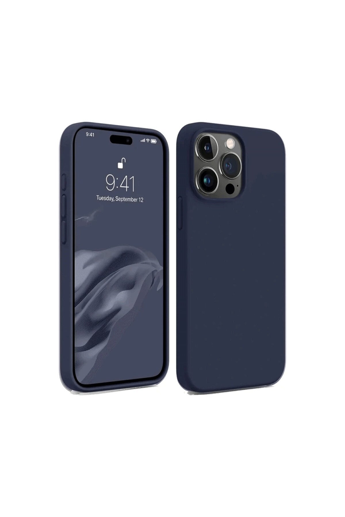 Apple iPhone 15 Pro Max Uyumlu Kılıf First Silikon - Lacivert